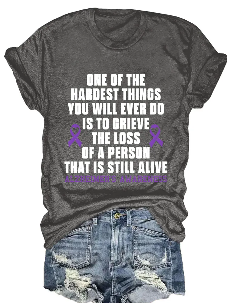 Women'S Alzheimer'S Awareness Round-Neck Short-Sleeved T-Shirt