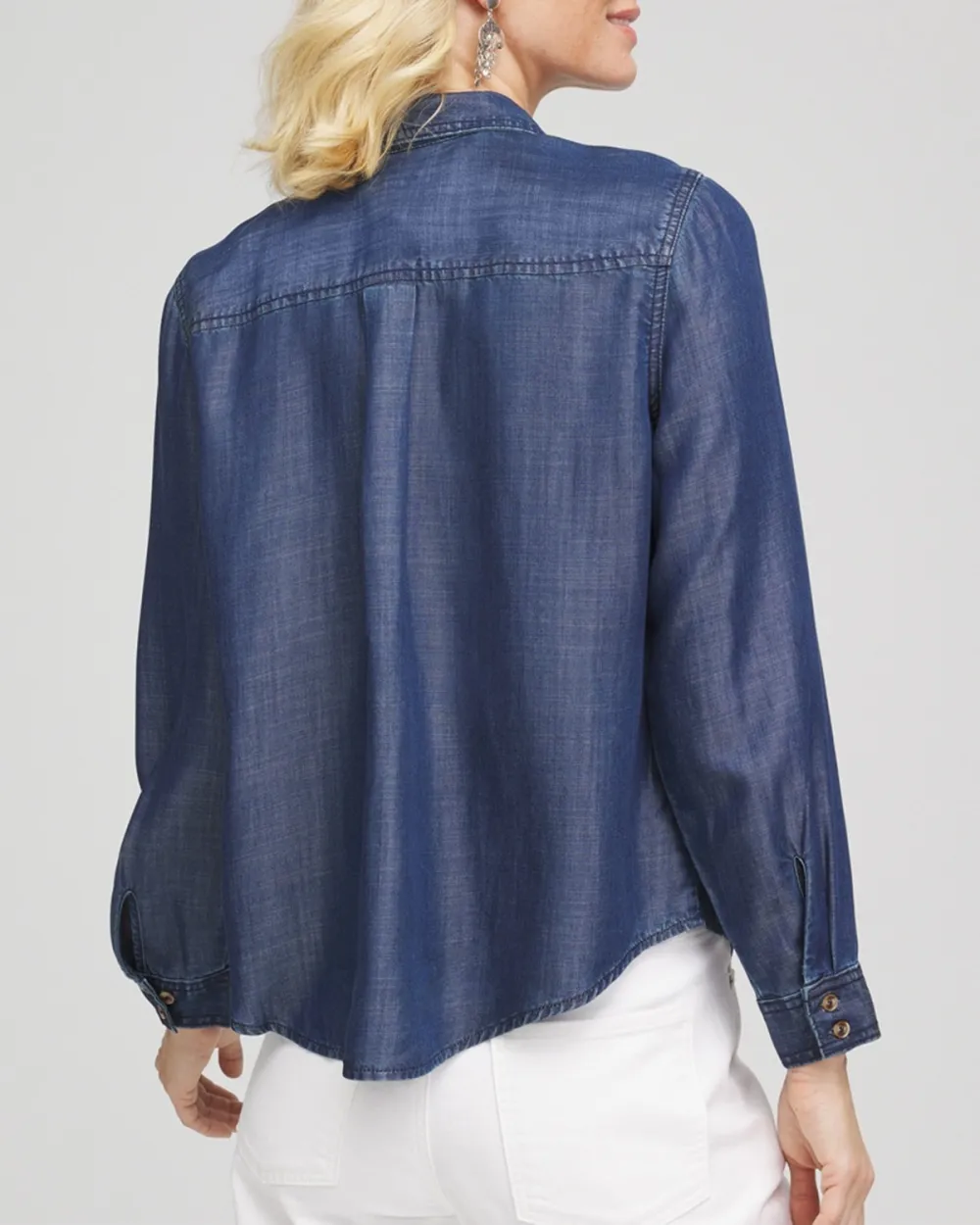 Denim Long Sleeve Button Up Shirt