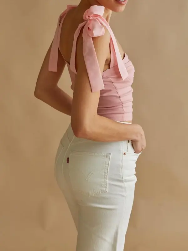 Malia Bow Strap Corset Top