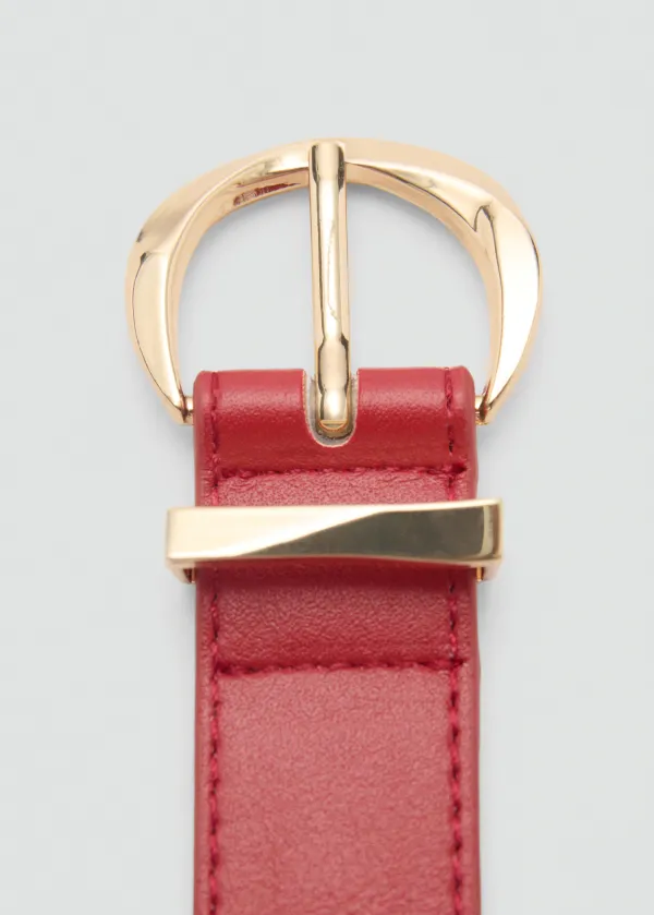 Classic Oval Buckle Leather Belt