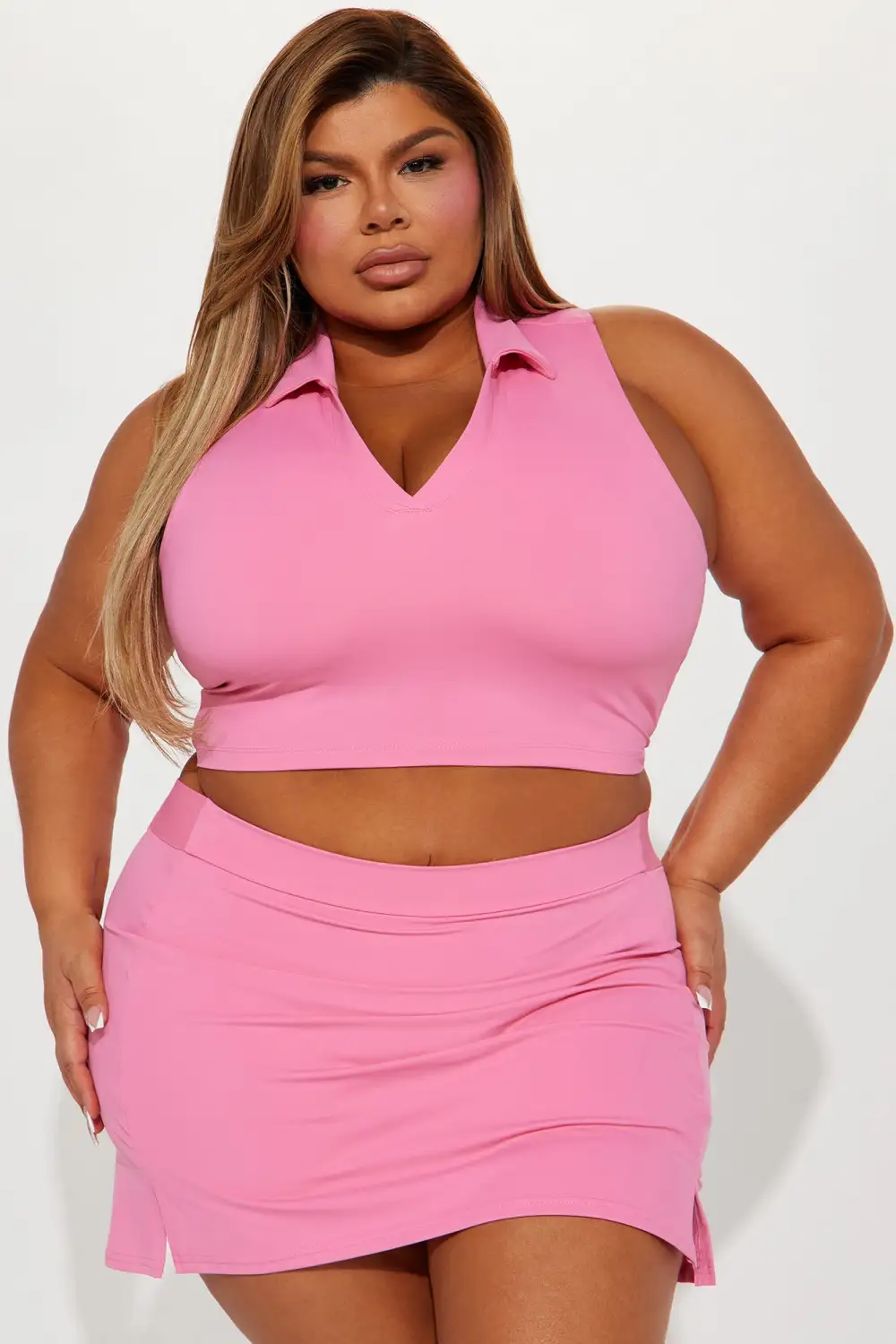 Alexa Collar Top - Pink