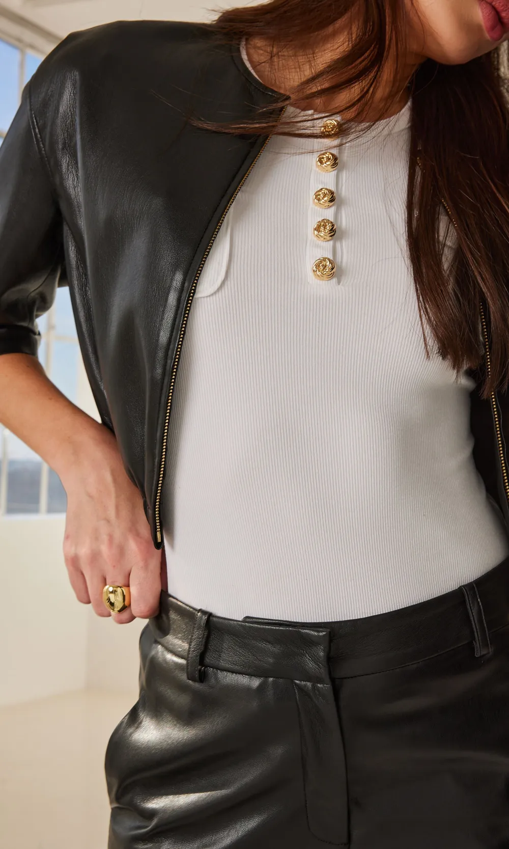 Solid Round Neck Top