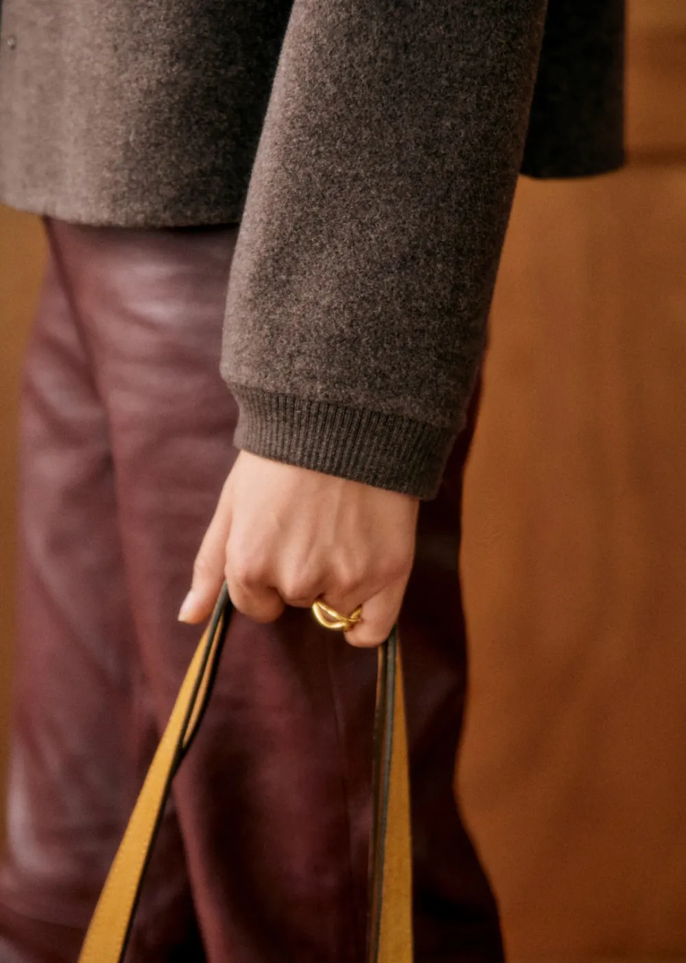 Solid Color Short Double-Faced Wool Coat