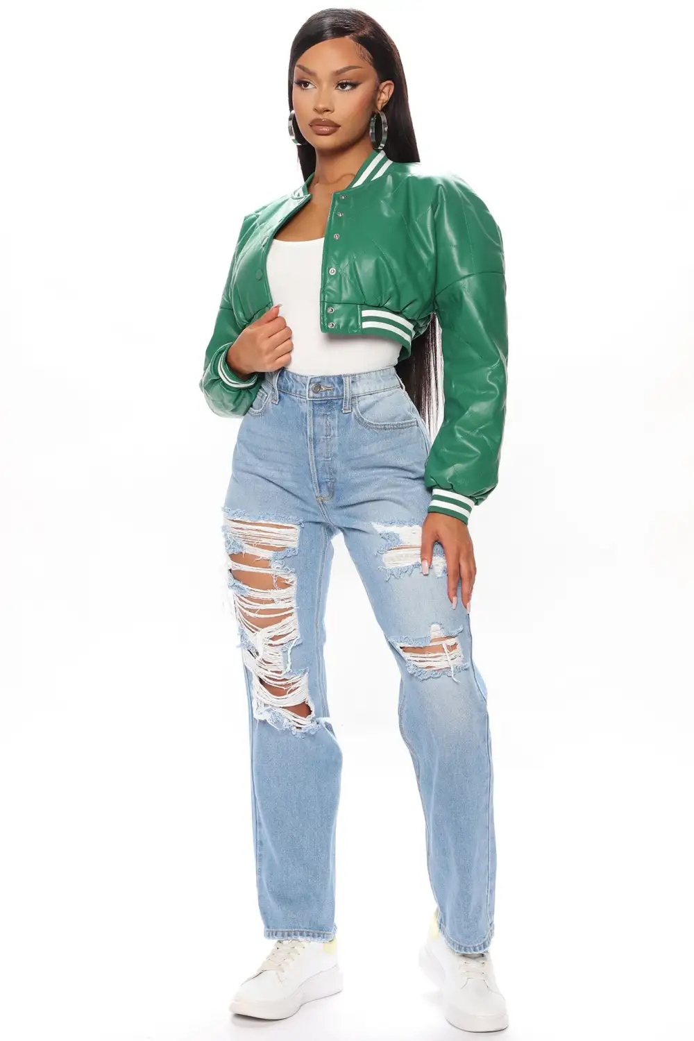 Change Of Plans Cropped Bomber - Hunter