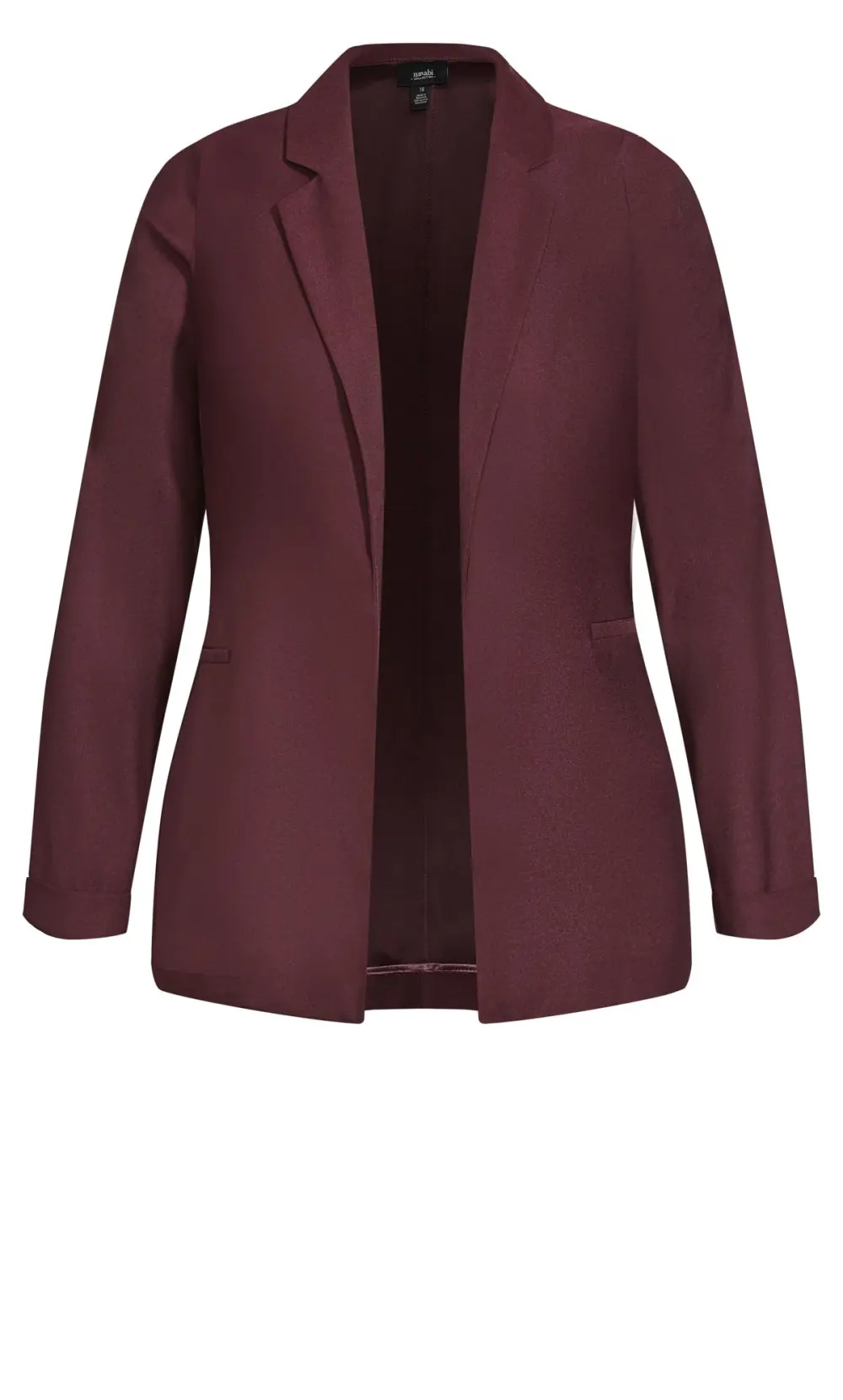 Evans  Burgundy Red Satin Back Crepe Blazer