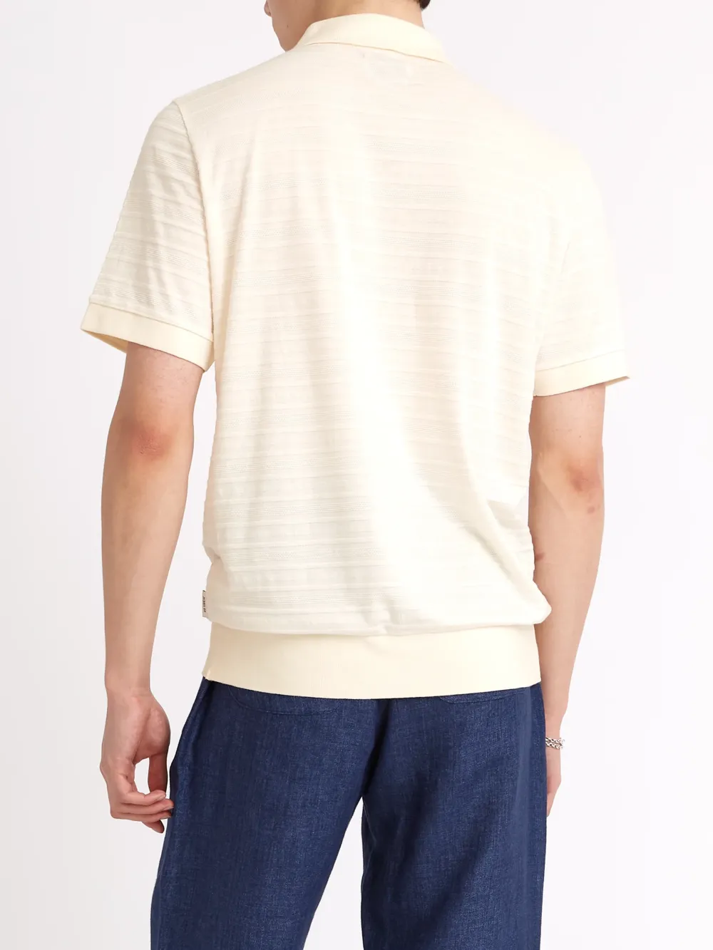 Cream Casual Style Short Sleeve Polo Shirt