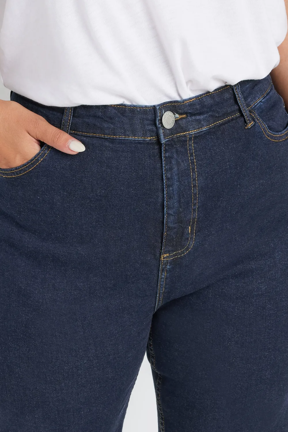 YOURS Curve Black Wide Leg Denim Jeans