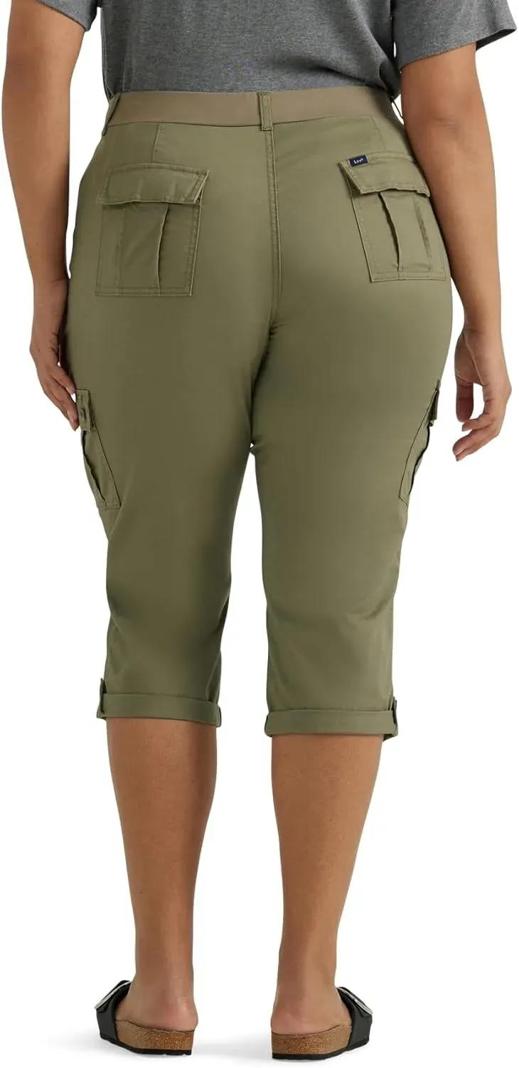 Lee Women's Plus Size Ultra Lux Comfort with Flex-to-go Cargo Capri Pant