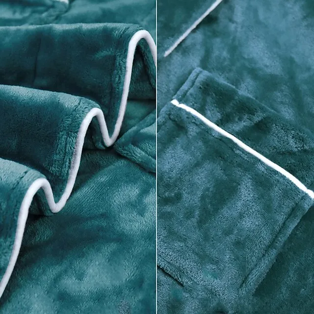 Women's Plus Size Plush Robes Gown Fluffy Fuzzy Warm Pajamas Bathrobes Home Party Daily Spa Modern Style Pure Color Fleece Simple Casual Soft Fall Winter V Wire Long Sleeve Lace Up Belt Included