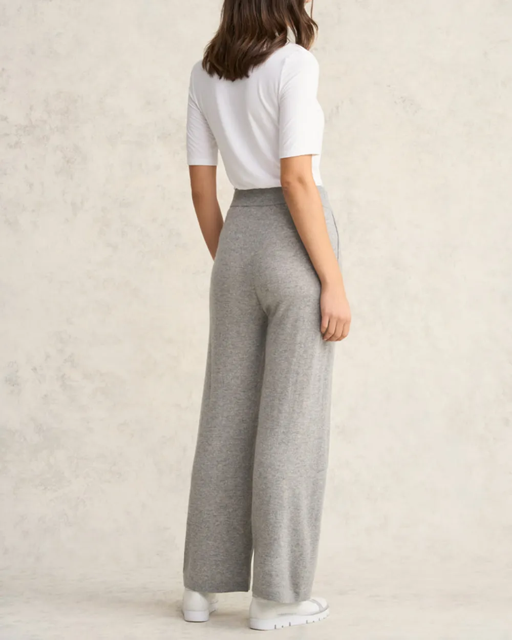 Elastic Waist Wide Leg Knit Pants
