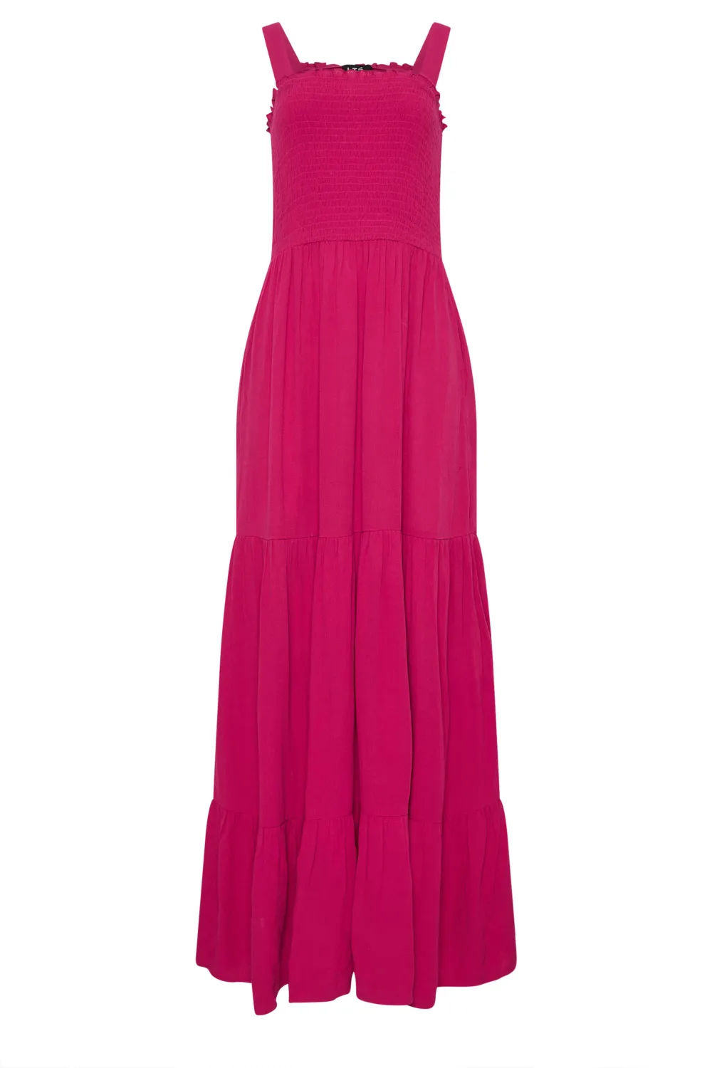 LTS Tall Black Shirred Tiered Maxi Dress