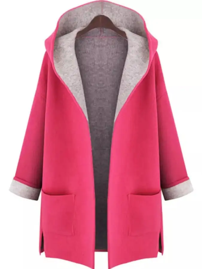 Women's Autumn And Winter Mid-Length Hooded Woolen Coat