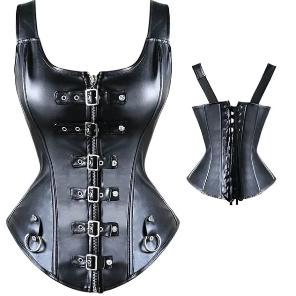 Women's Plus Size Corsets Halloween  Country Bavarian Overbust Corset Classic Tummy Control Push Up Solid Color Buckle Zipper Nylon Polyester / Cotton Christmas Wedding Party Birthday Party