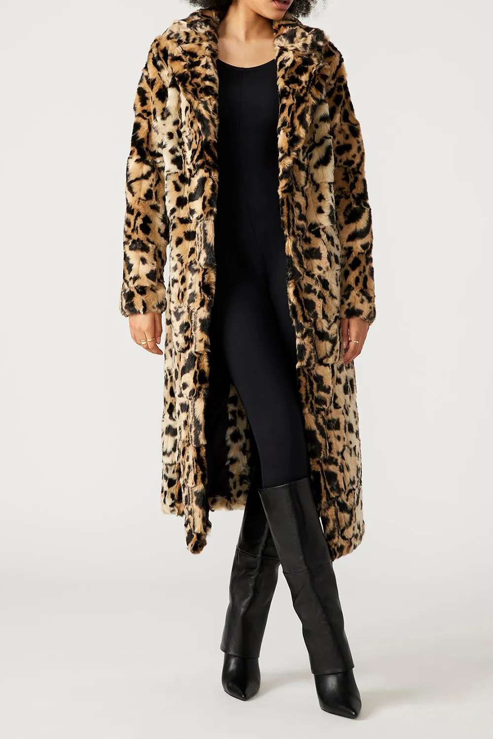 LONG SLEEVE COAT LEOPARD