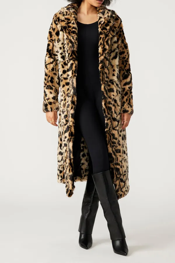 LONG SLEEVE COAT LEOPARD