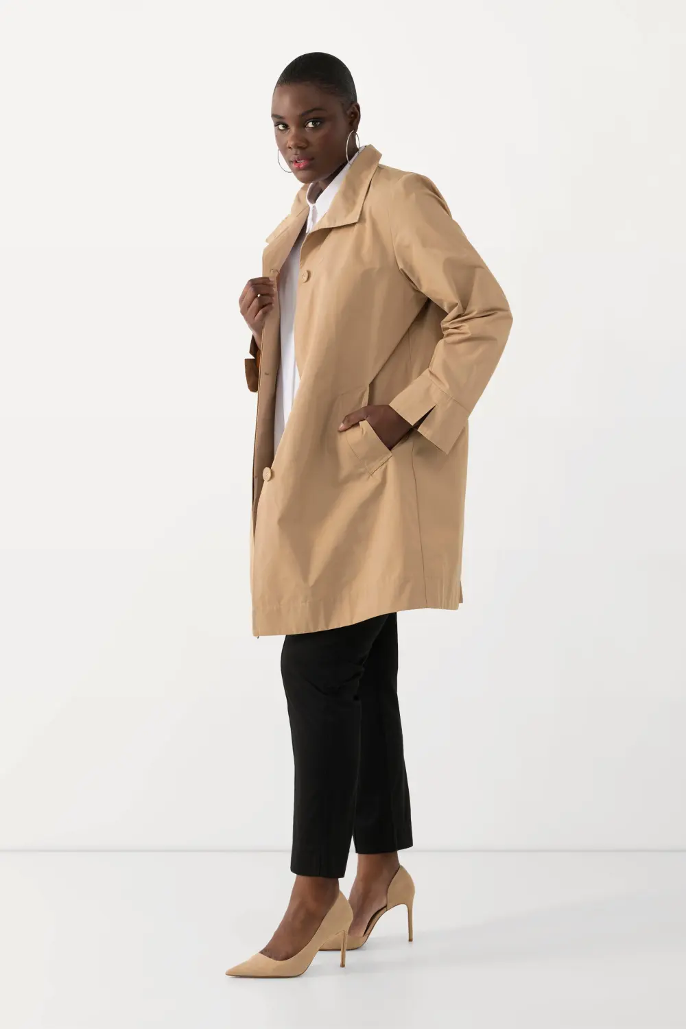 Jacke Stehkragen Rückenfalte Langarm