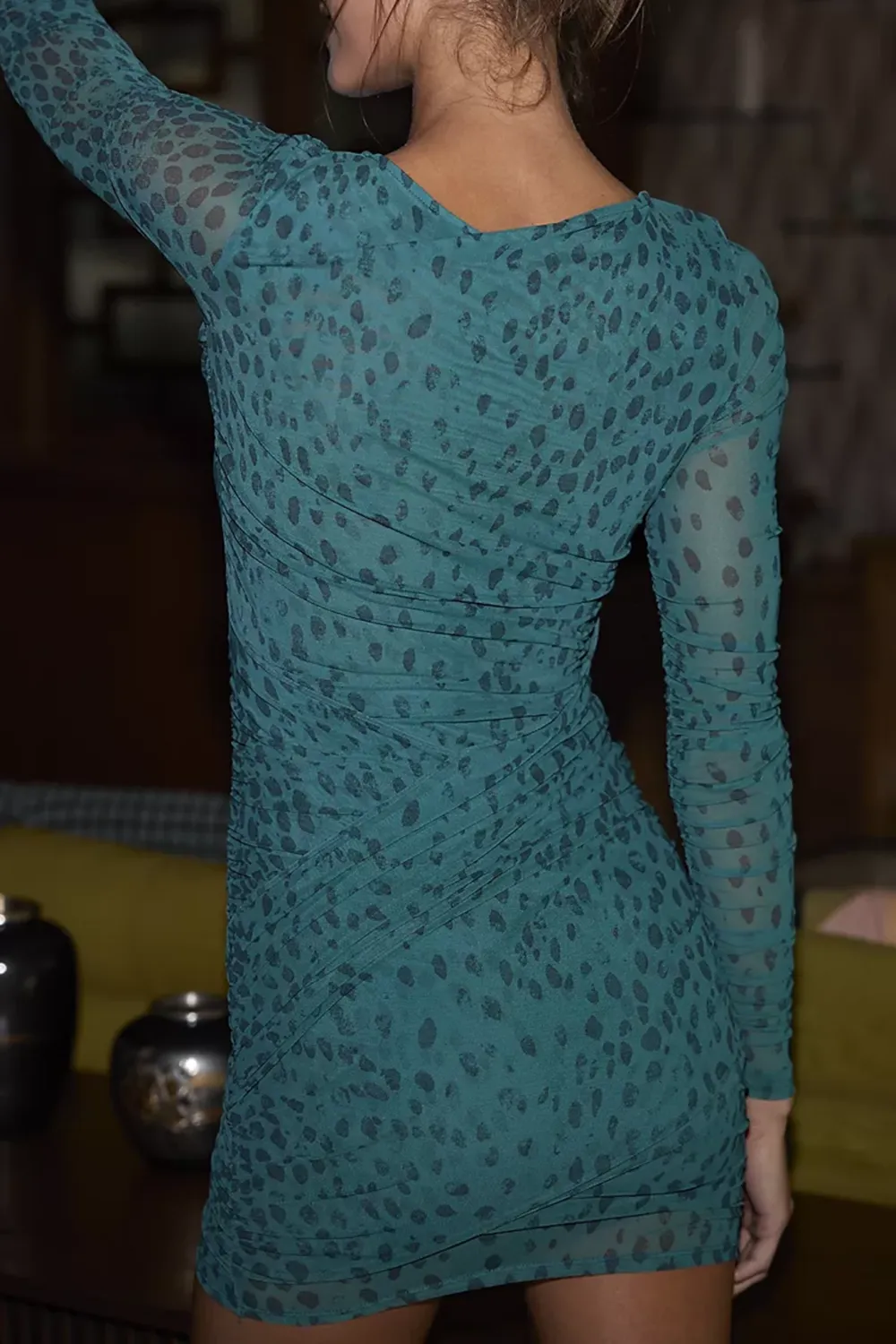 Long Sleeve Floral Print Mini Dress