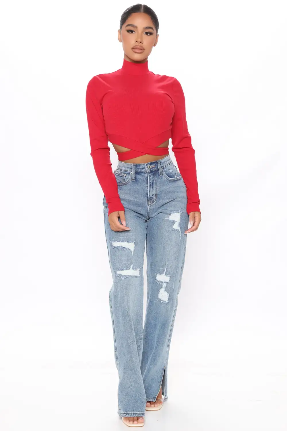 Perfect Timing Crop Top - Red