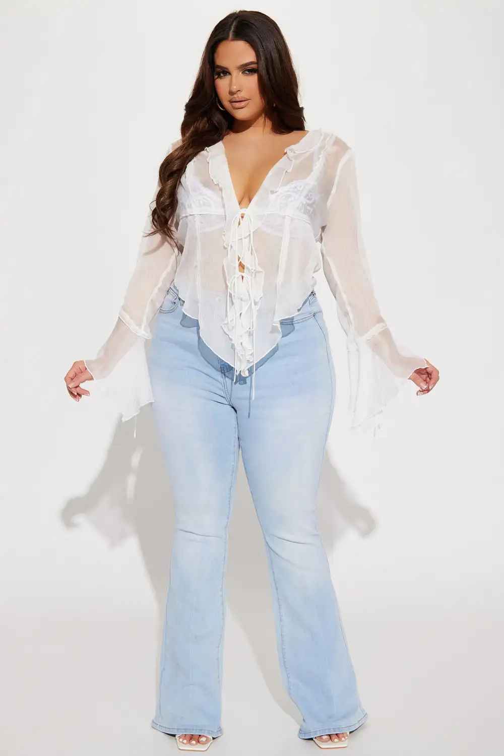 Sweet Sensation Ruffle Blouse - White