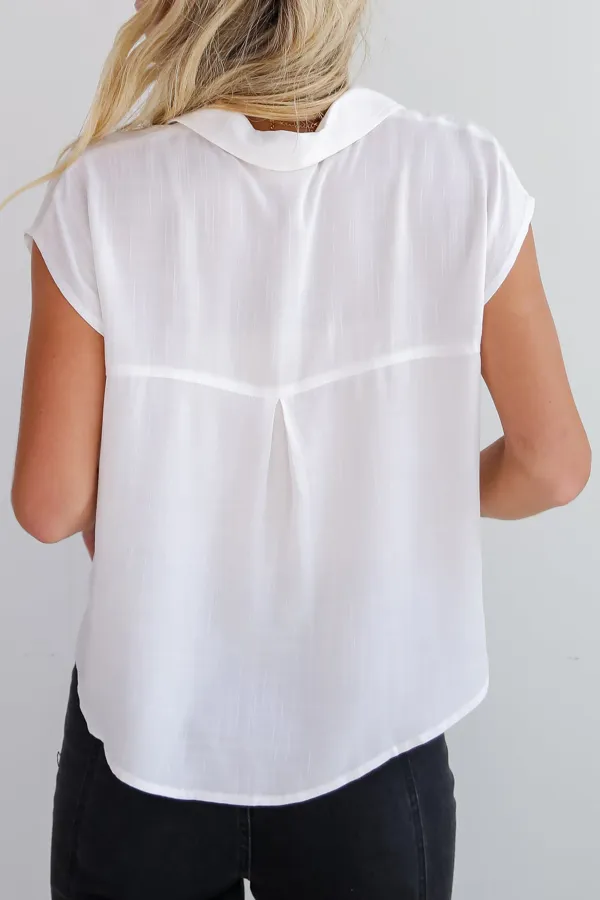 Seriously Cute Off White Blouse