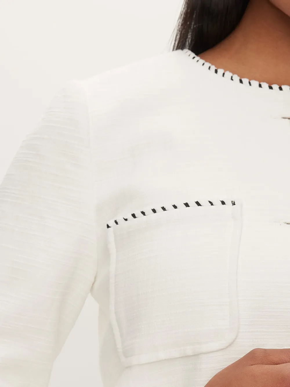 Button Front Textured Jacket