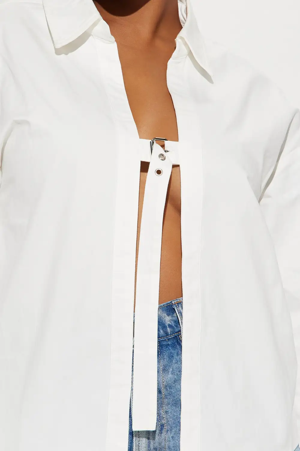 Laid Back Belted Top - White
