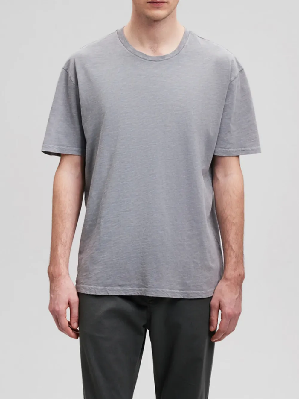 Solid Gray Short - Sleeve Casual Tee