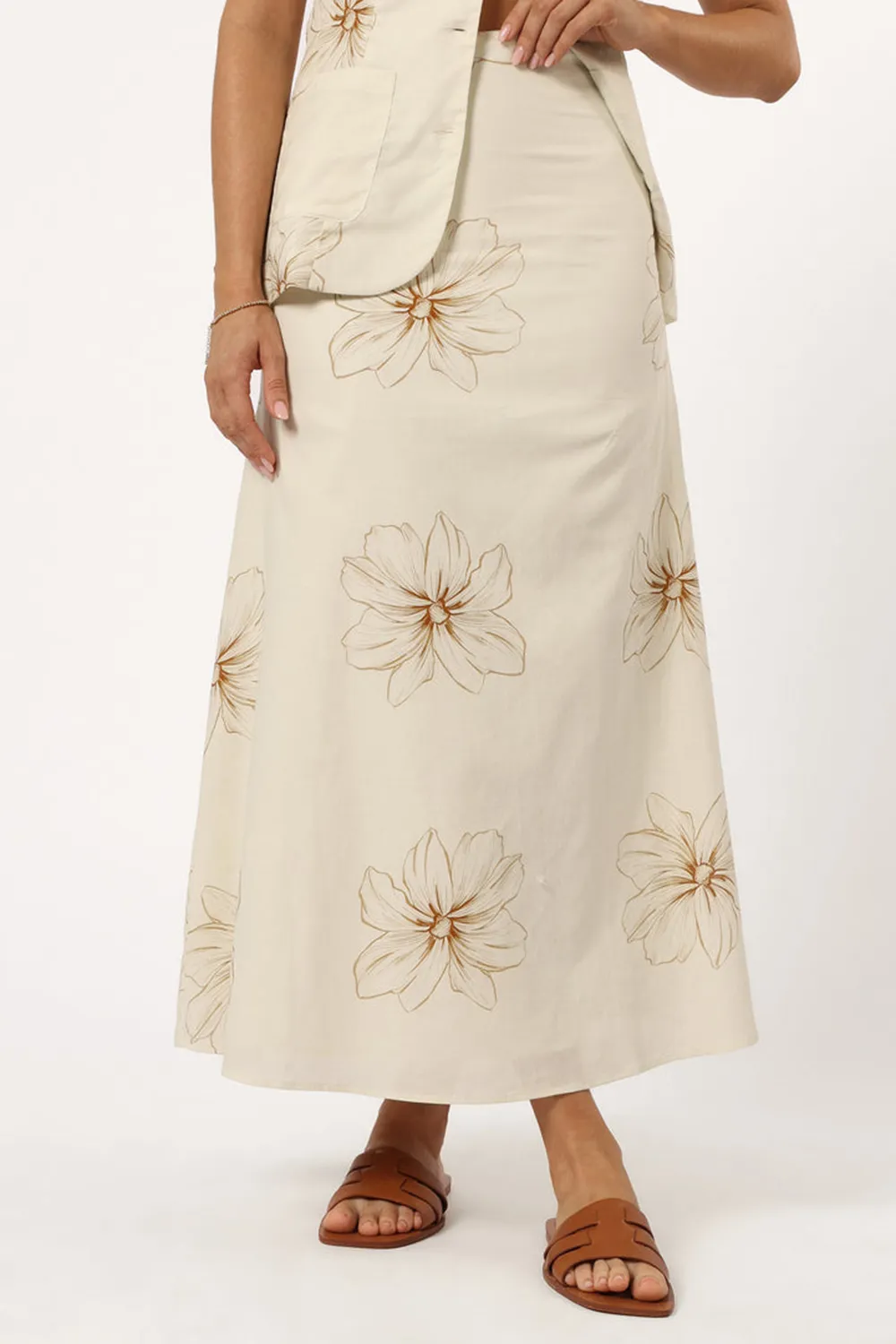 FLORAL LEISURE MIDI SKIRT