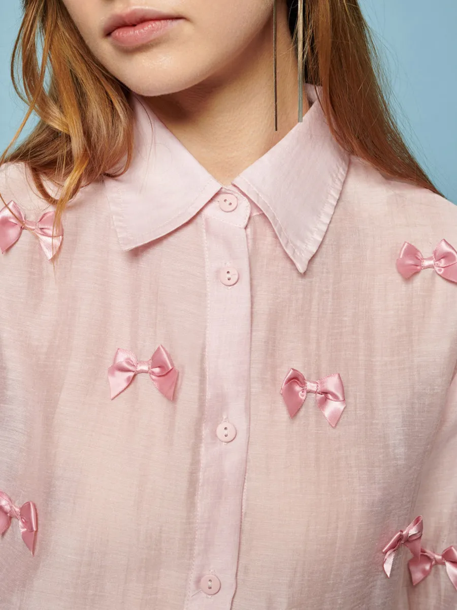 Casual Style Bow Shirt