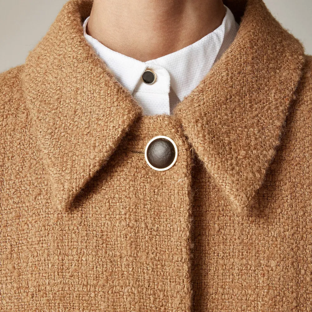 Button Front Wool Midi Coats