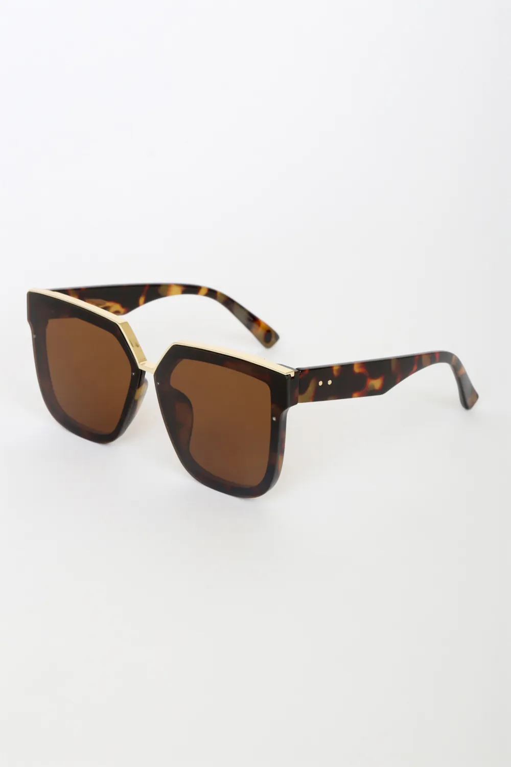 Casual Cool Brown Square Women's Sunglasses