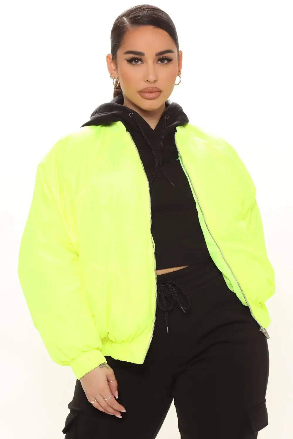 Obsessed With Me Bomber Jacket - Neon Yellow
