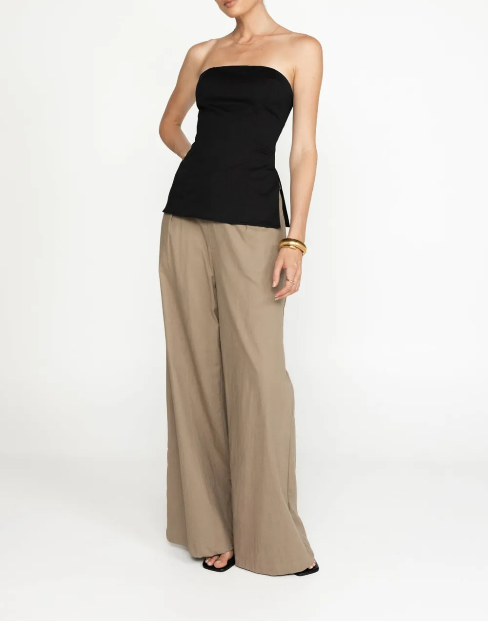 Designer Side Slit Off-Shoulder Top