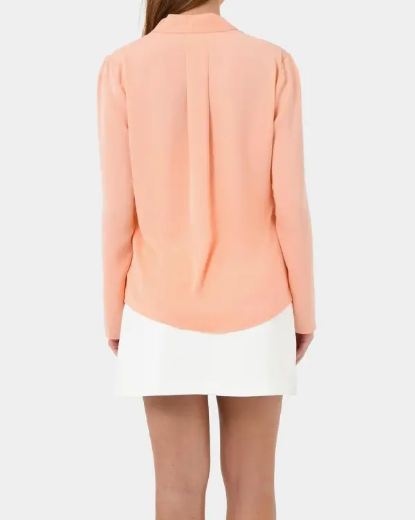 Shoulder Tucks Long Sleeve Blouse