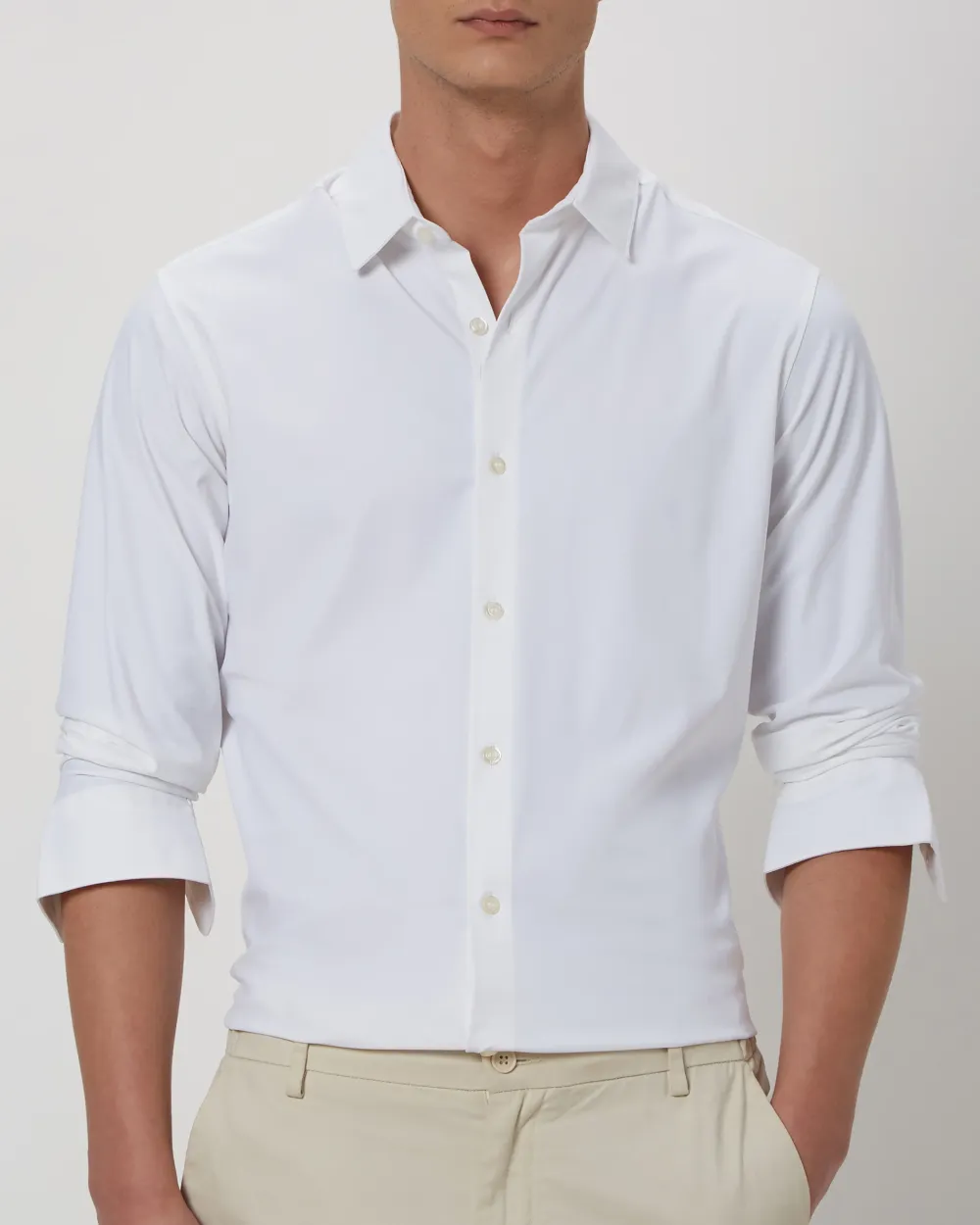 Simple And Comfortable Slim-Fit Breathable White Shirt