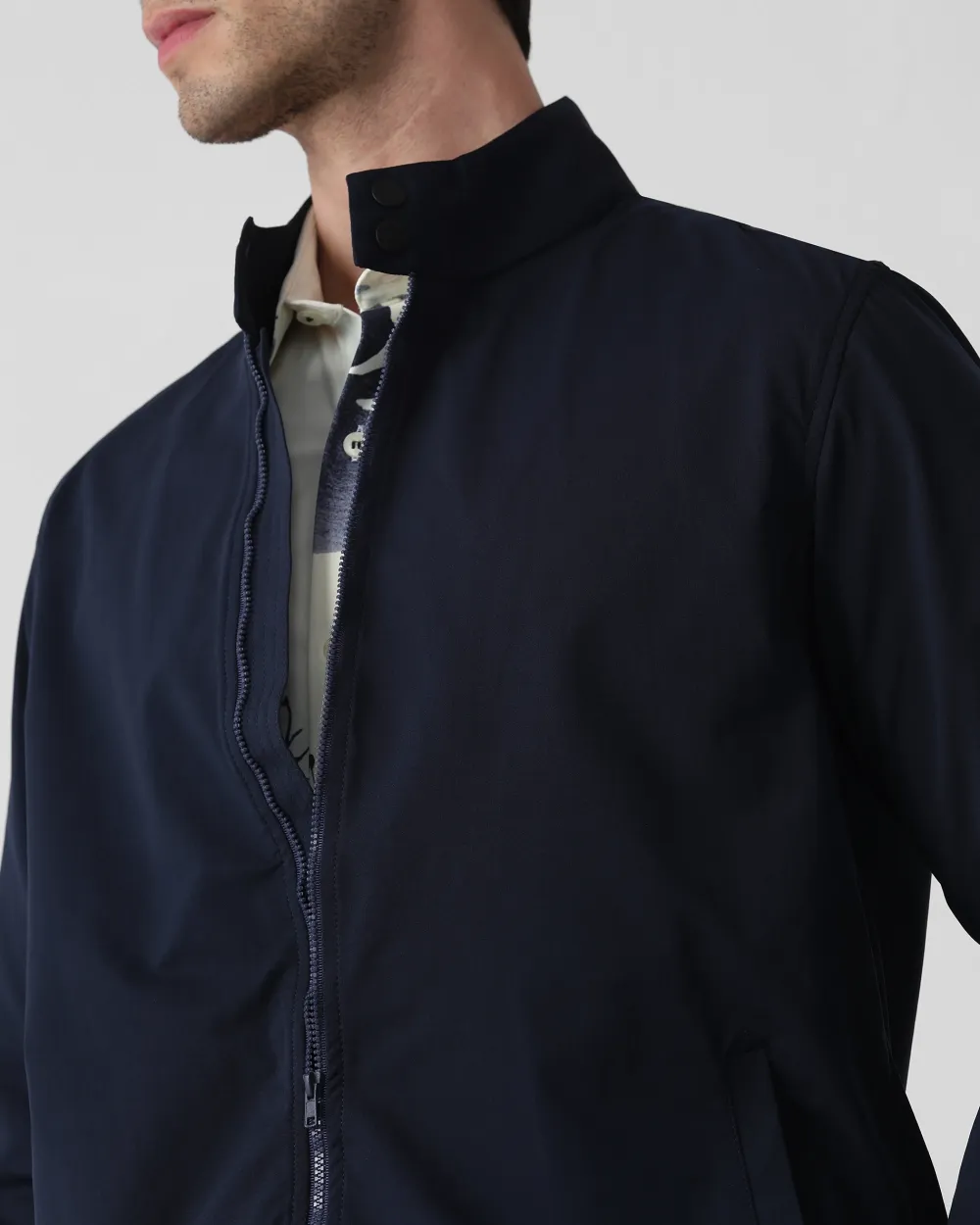 Versatile Comfortable Slim-Fit Navy Jacket