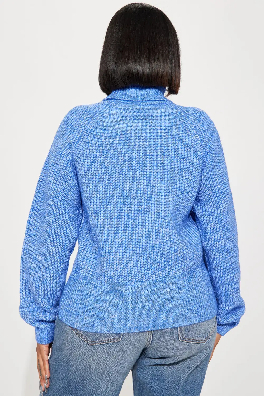 Clover Turtleneck Sweater - Blue