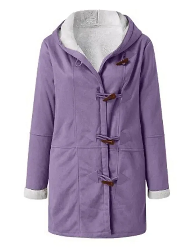 Women's Winter Fleece Hoodie Jacket Suede Fall Sherpa Jacket Maillard Casual Winter Teddy Coat Thermal Warm Windproof Shearling Jacket Comtemporary Contemporary Long Sleeve Brown Black