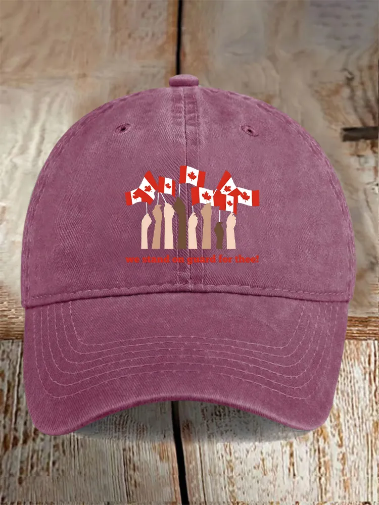 Men And Women's We Stand On Guard For Thee Washed Baseball Cap