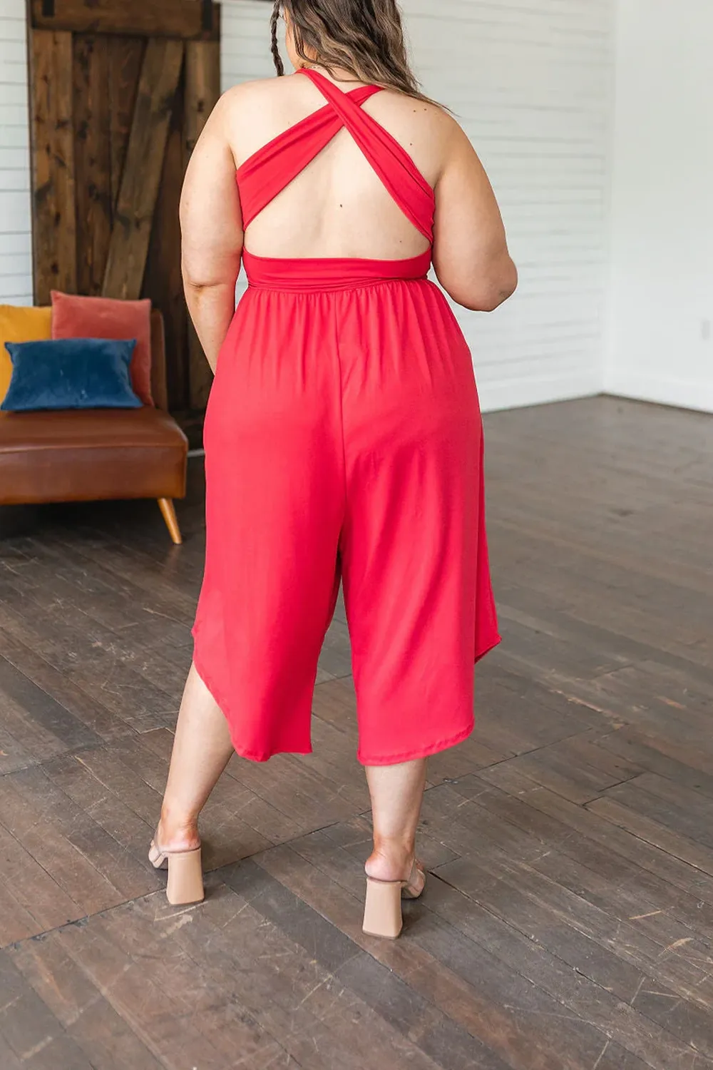 Red Daily Loose Personality Jumpsuit