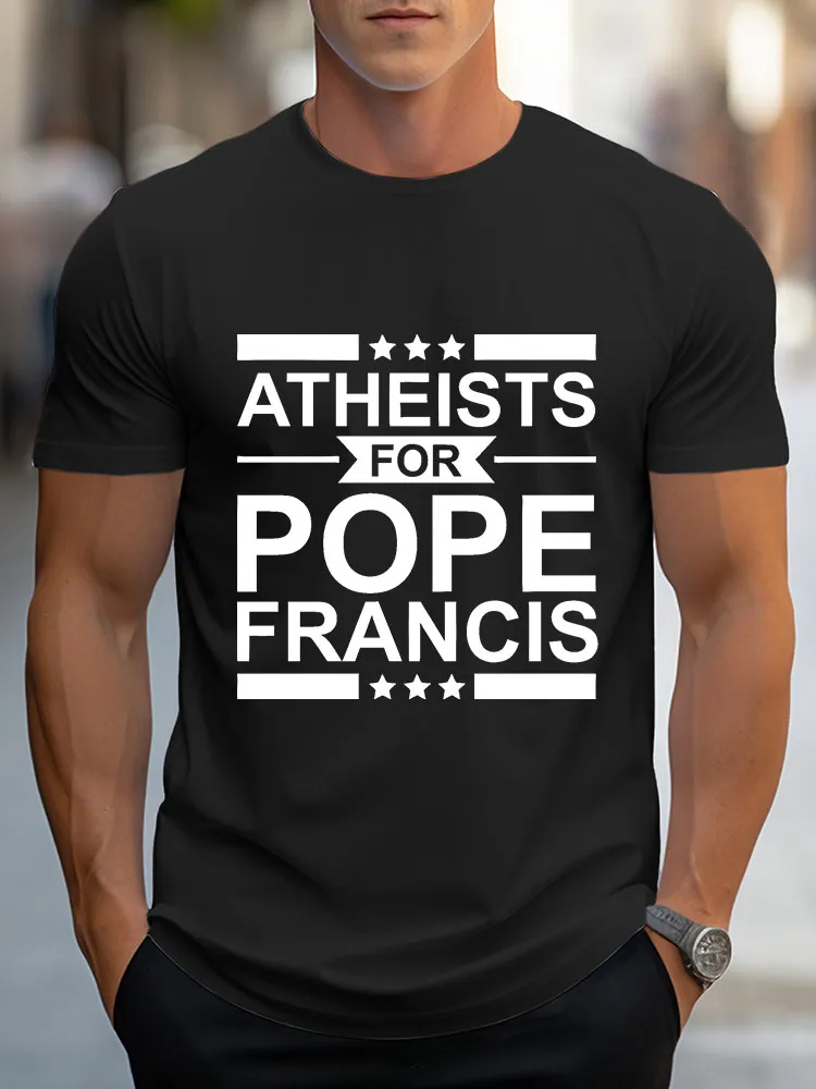 Men's Athests For Pf Print Short Sleeve Round Neck Cotton T-Shirt