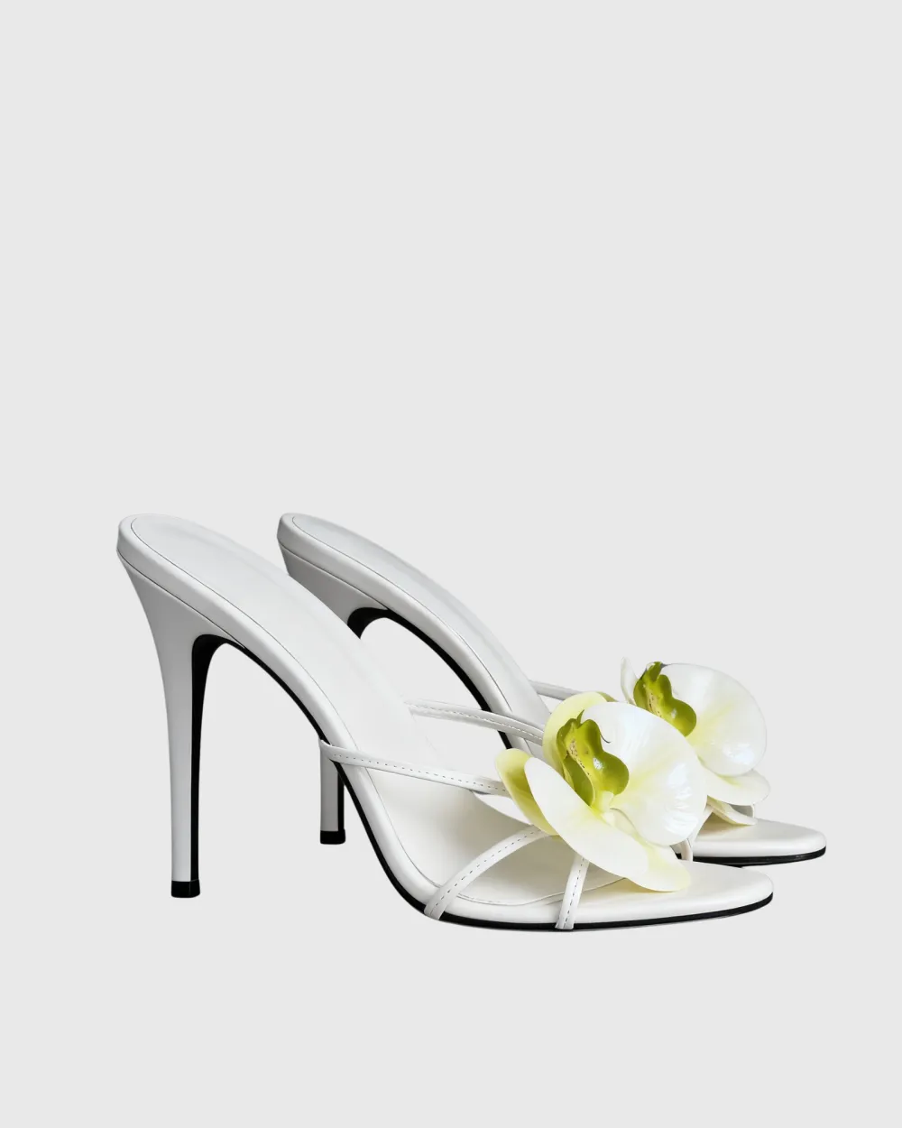 Flower Mules in White