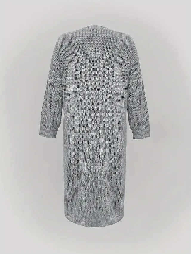 Women's Sweater Dress Jumper Dress Winter Dress Midi Dress Knitwear Warm Fashion Animal Daisy Dandelion Outdoor Casual Daily Going out Crew Neck Long Sleeve 2023 Regular Fit White S M L XL XXL 3XL