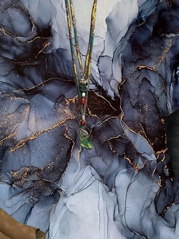 Women's Plus Size Shirt Blouse Black Light Green Gold Graphic Color Gradient Print Half Sleeve Daily Vacation Going out Vintage Streetwear Casual Crew Neck Regular Fit Dolman Sleeve Summer Spring