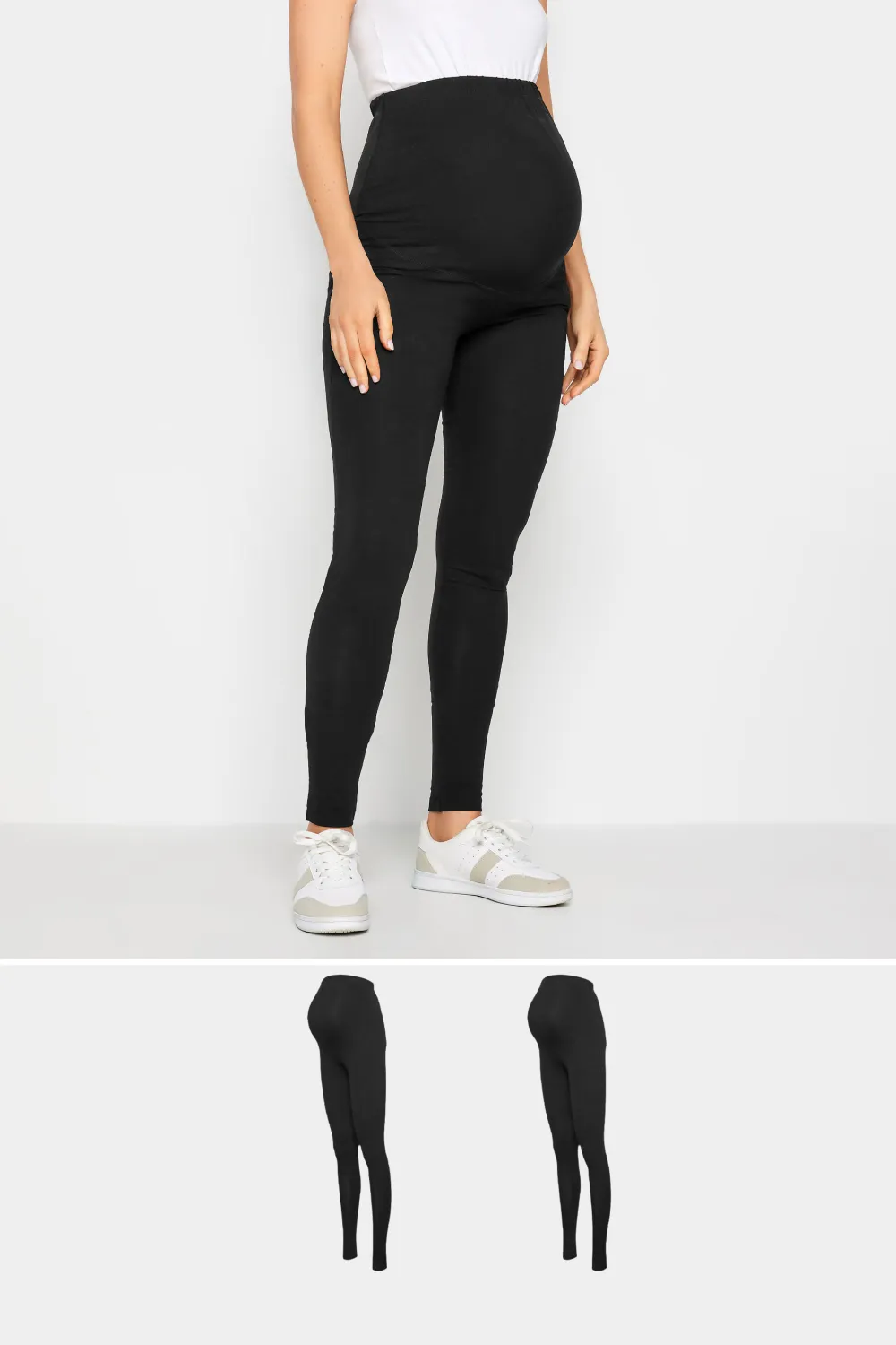 LTS 2 PACK Tall Black Stretch Maternity Leggings