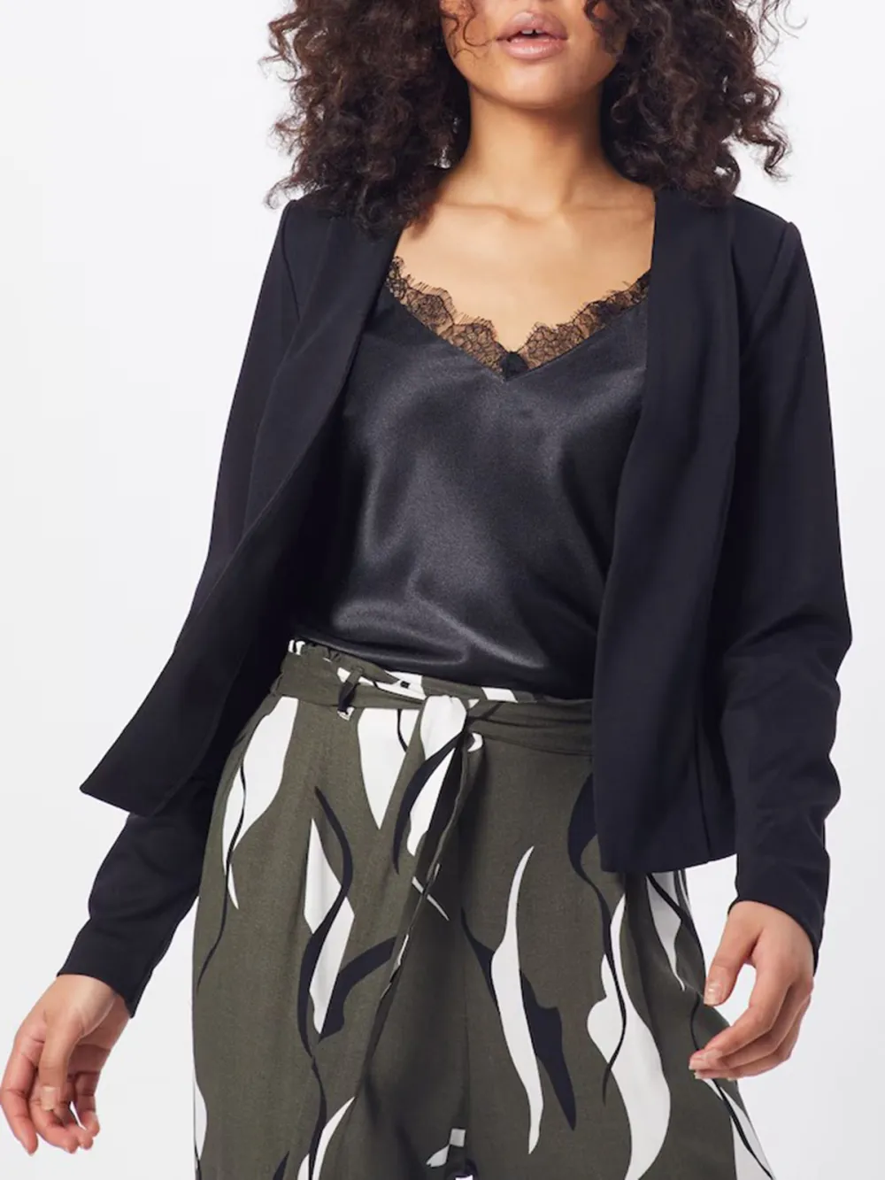 Plain Colored Collarless Blazer