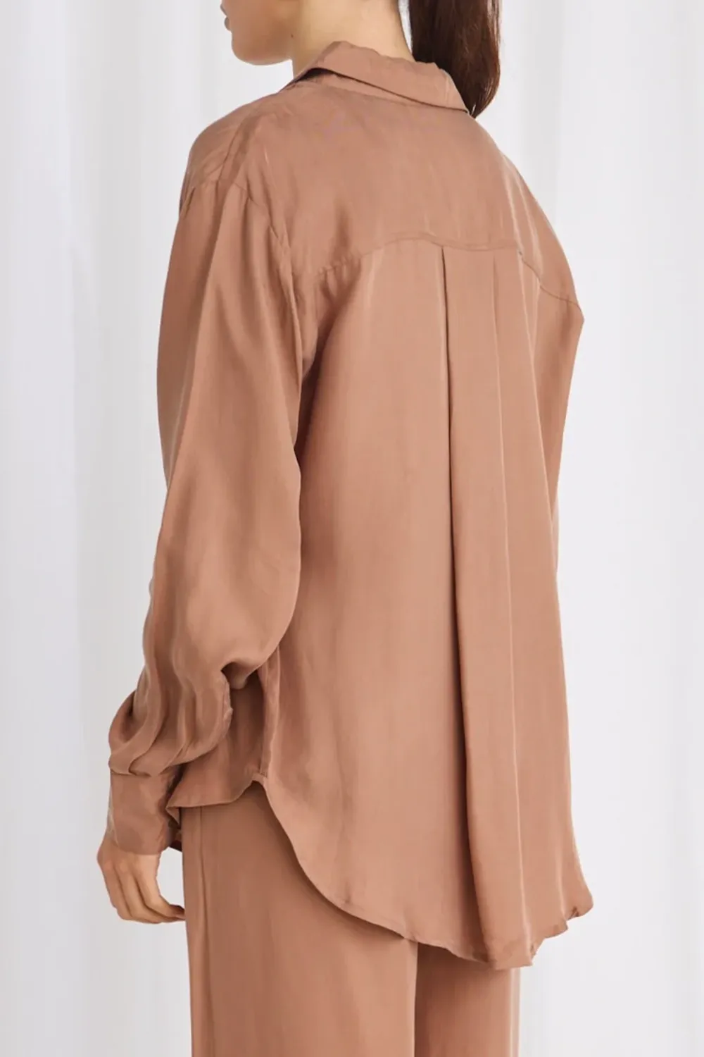 Brown Utility Style Oversized Shirt