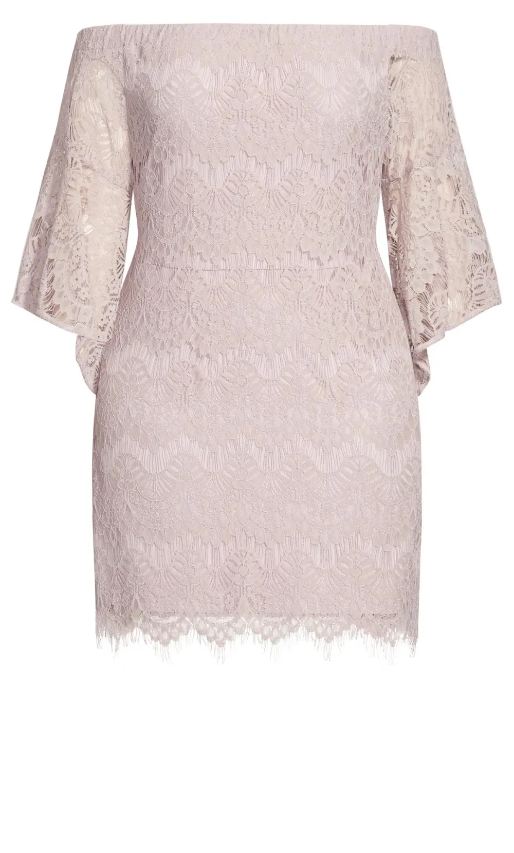 Evans Blush Pink Lace Cold Shoulder Mini Dress