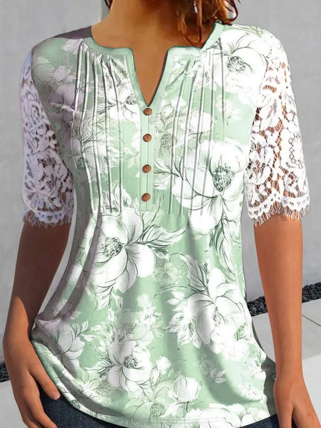 Floral Jersey Casual Shirt