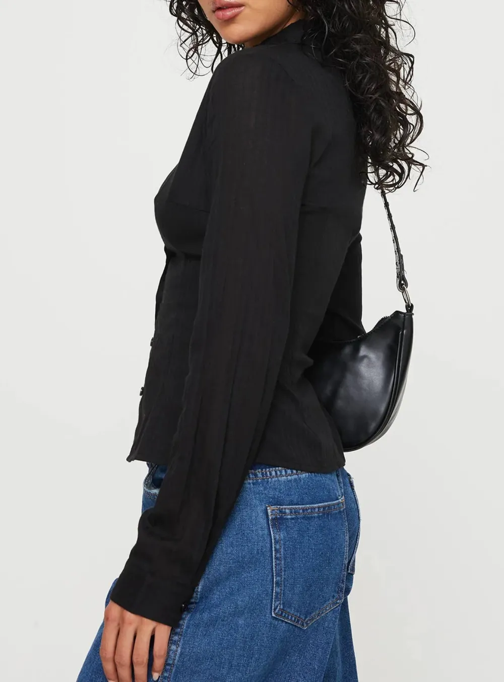 White Pleated Long Sleeve Shirt